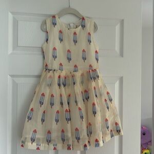 Doe A Dear Girls White Chiffon Sleeveless Popsicle Dress Size 6